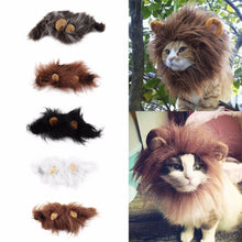 Load image into Gallery viewer, 1 pc Lovely Pet Costume Lions Mane Winter Warm Wig Cat Halloween Christmas Party Dress Up With Ear Pet Apparel Cat Fancy Dress