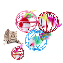 Load image into Gallery viewer, Cat Toys Lovely Ball Mouse Toys for Cats Feather Funny Playing Mice Mouse Toys Pet Animals Cute Plush Toy