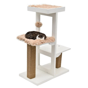 Domestic Delivery H 113cm Cat Tree Furniture Sisal Scratch Post Cat Jumping Toy Wood Kittens Pet House Play Tower Condo